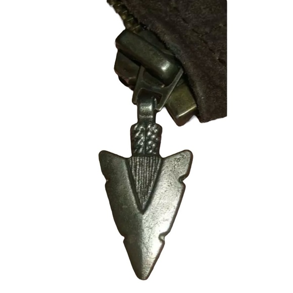 Beyond Sport Suede Jacket Vintage Leather Bomber Grunge Aztec Western Boho 90's - Picture 13 of 14